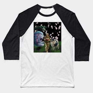 watercolor crow lion Pomeranian story to read Baseball T-Shirt